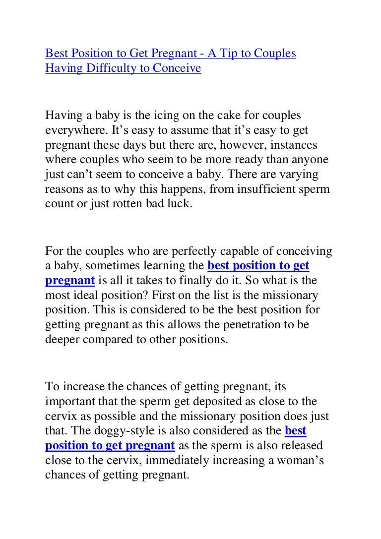 Opinion you Good positions to get pregnant the Join. And Good positions to get pregnant